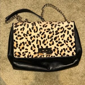 Kate Spade Leopard Print Black Shoulder Bag